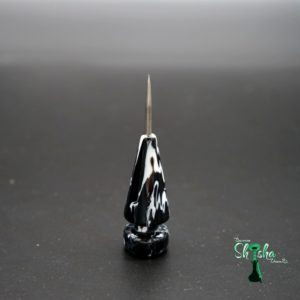 Phunnelstopfen mit Lochstecher aus Epoxidharz schwarz/weiß