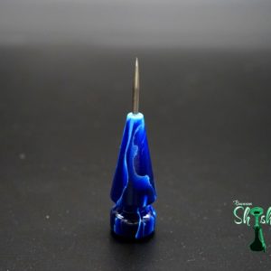 Phunnelstopfen mit Lochstecher aus Epoxidharz blau/weiß